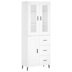vidaXL Buffet haut Blanc 69 5x34x180 cm Bois d'ingénierie