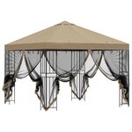 vidaXL Abri de jardin avec parois 3 x 3 m Beige Polyester et Acier