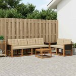 vidaXL Ensemble de canapés d'extérieur 7 Pièces Naturel et Beige