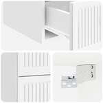 vidaXL Cabinet de chevet mural Blanc brillant 33 x 34 5 x 40 cm