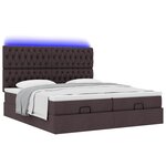VidaXL Cadre de lit ottoman avec matelas marron foncé 180x200 cm tissu