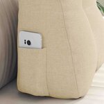 vidaXL Coussin de Dos Crème 45 x 24 x 50 cm tissu