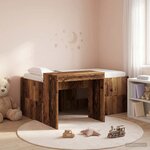 vidaXL Lit haut pour enfants avec bureau Bois ancien Bois d'ingénierie