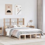 vidaXL Lit bibliothèque sans matelas 140x190 cm bois massif