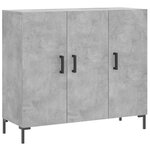 vidaXL Buffet gris béton 90x34x80 cm bois d'ingénierie