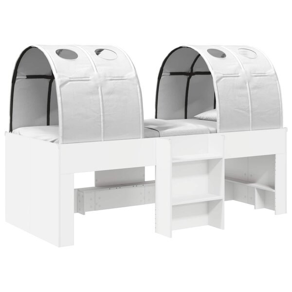 vidaXL Lit avec Tunnel 4 Pièces Blanc Bois d'ingénierie