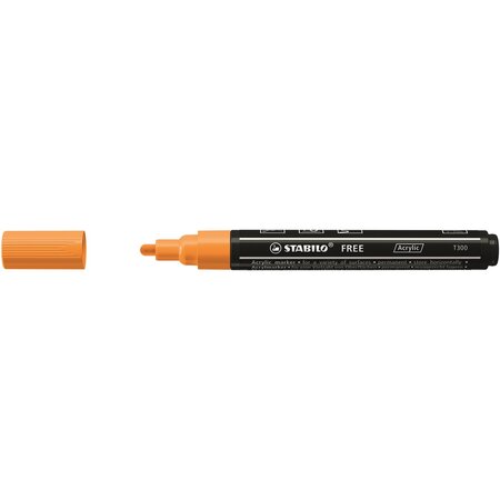 Marqueur pointe moyenne FREE acrylic T300 orange STABILO