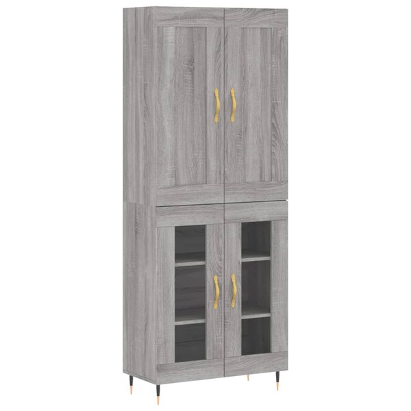 vidaXL Buffet haut Sonoma gris 69 5x34x180 cm Bois d'ingénierie