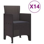 vidaXL Ensemble de salle à manger pour jardin 15 Pièces Marron