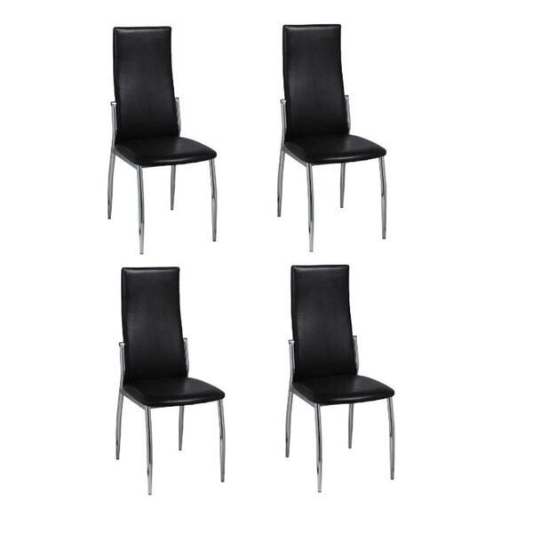 vidaXL Chaises à manger lot de 4 noir similicuir
