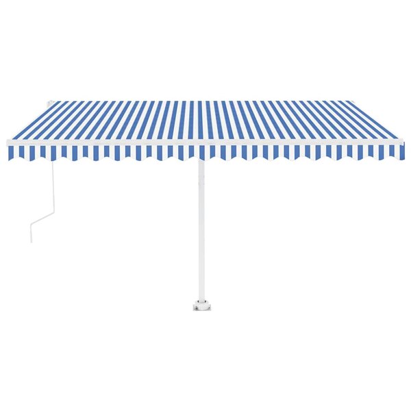 vidaXL Auvent automatique sur pied 400x300 cm Bleu et blanc