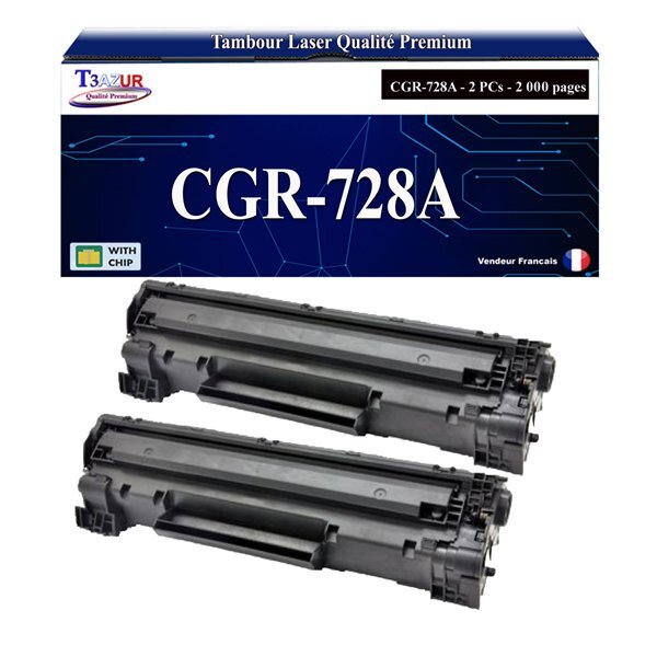T3AZUR -2x Toners compatibles avec Canon 728 (3500B002) pour Canon Fax L150  L170  L410  MF4410  MF4430  MF4450  MF4550D  MF4570DN