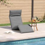 vidaXL Chaise longue pliante gris 175x54x8 5 cm tissu oxford