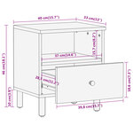 vidaXL Table de chevet 40x33x46 cm Bois d'acacia massif