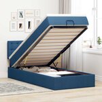 VidaXL Cadre de lit ottoman avec matelas bleu 80x200 cm tissu