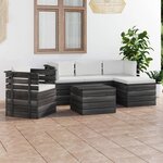 vidaXL Salon palette de jardin 6 Pièces avec coussins Bois de pin massif