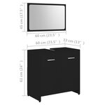 vidaXL Ensemble de meubles de salle de bain 3 Pièces Noir Bois ingénierie