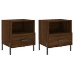 vidaXL Tables de chevet 2 Pièces chêne marron 40x35x47 5 cm