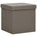 vidaXL Tabourets de rangement pliables lot de 2 taupe faux lin