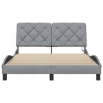 vidaXL Cadre de lit avec LED sans matelas gris clair 140x200 cm tissu