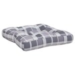 vidaXL Coussins de palette lot de 3 motif à carreaux gris tissu