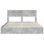 vidaXL Lit de Rangement Gris béton 200 x 200 cm Bois d'ingénierie
