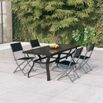 vidaXL Ensemble à manger de jardin 5 Pièces Gris et noir