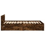 vidaXL Cadre de lit avec tête de lit sans matelas chêne fumé 75x190 cm