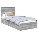 vidaXL Lit de Rangement Gris Sonoma 75 x 190 cm Bois d'ingénierie