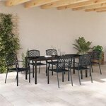 vidaXL Ensemble de salle à manger pour jardin 7 Pièces Anthracite Acier