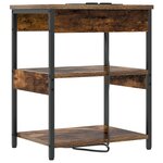 vidaXL Armoires de chevet avec tiroir 2 Pièces Chêne fumé 41 x 31 x 51 cm