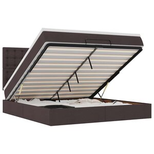 VidaXL Cadre de lit ottoman avec matelas marron foncé 180x200 cm tissu