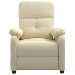 vidaXL Fauteuil inclinable Crème Tissu