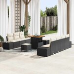 vidaXL Ensemble de canapé de jardin 10 Pièces Noir Poly rotin