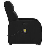 vidaXL Fauteuil inclinable de massage électrique Noir Tissu