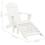 vidaXL Chaise de jardin Adirondack avec pouf et table Sapin Blanc