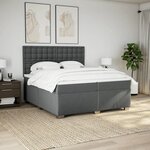 vidaXL Sommier à lattes de lit avec matelas Gris foncé 200x200cm Tissu