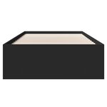 vidaXL Cadre de lit sans matelas noir 100x200 cm bois d'ingénierie