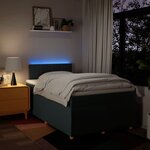 vidaXL Sommier à lattes de lit avec matelas bleu 120x190 cm tissu