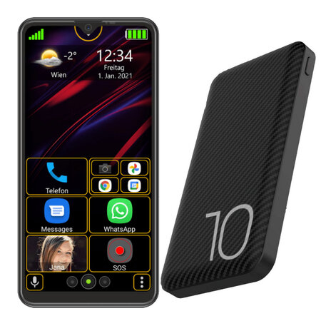 Smartphone senior beafon m6s premium avec batterie externe 10 000 mah