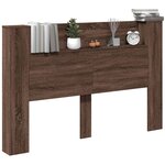 vidaXL Armoire tête de lit avec LED chêne marron 160x16 5x103 5 cm
