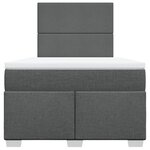 vidaXL Sommier à lattes de lit avec matelas gris foncé 120x190cm tissu