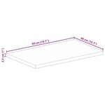 vidaXL Dessus de table 50x40x2 5 cm rectangulaire bois massif manguier