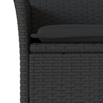 vidaXL Ensemble à manger de jardin et coussins 5 Pièces noir rotin acacia