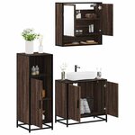 vidaXL Ensemble de meubles de salle de bain 3 Pièces Chêne marron