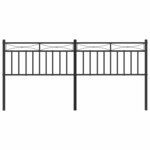 vidaXL Tête de lit métal noir 180 cm