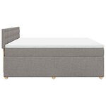 vidaXL Sommier à lattes de lit avec matelas Taupe 200x200 cm Tissu