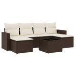 vidaXL Salon de jardin avec coussins 7 Pièces marron résine tressée