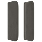 vidaXL Tête de lit avec oreilles Gris foncé 163x16x78/88 cm Velours