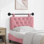 vidaXL Tête de lit suspendue Avec lumière LED Rose Velours
